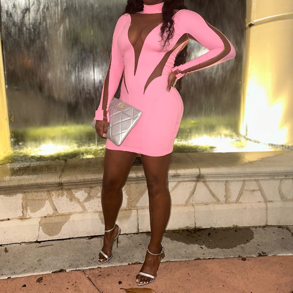 Mugler pink dress